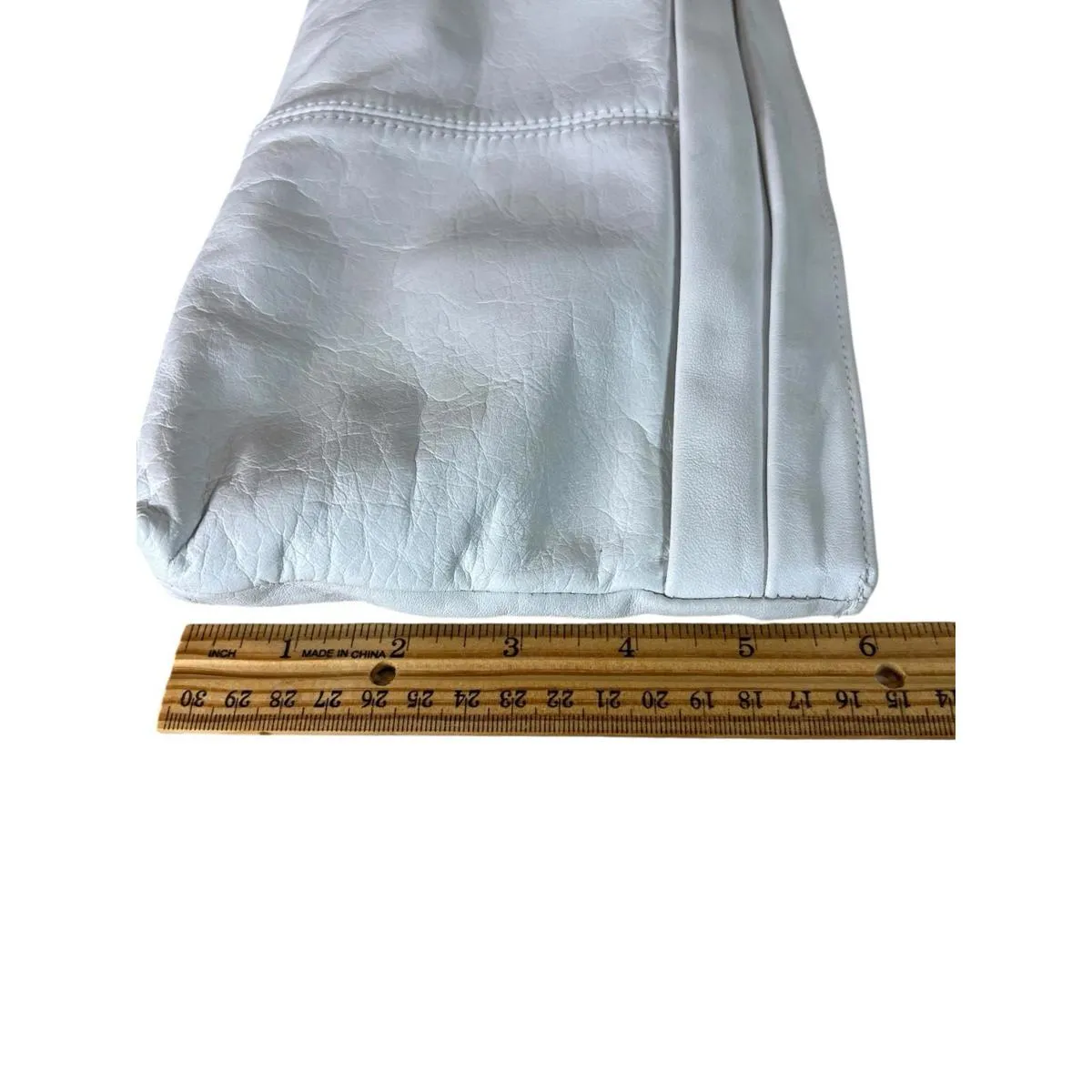 Antonio Designs white Genuine Leather Zipper Clutch Purse - Image 6