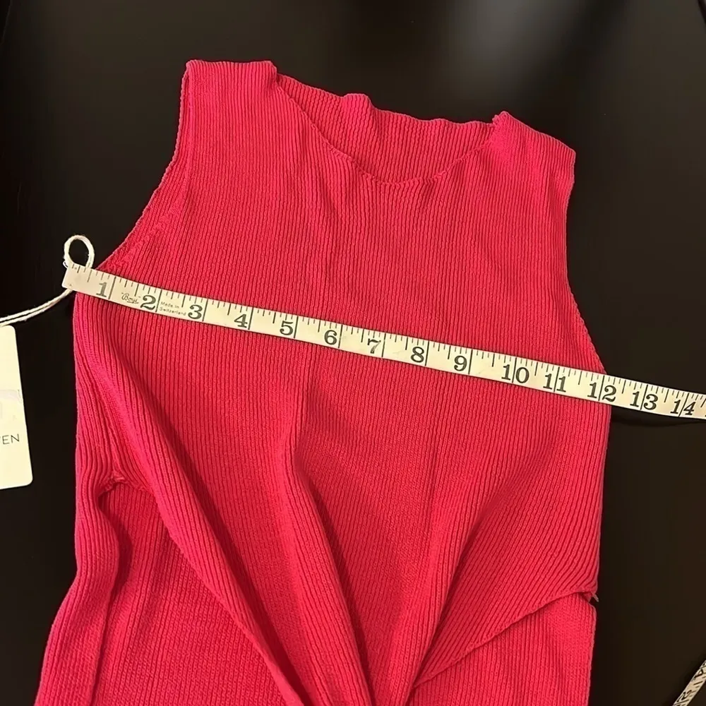 Miss Eleven midriff cut out sweater dress, midi bodycon, stretchy, Large,NWT Pink - Image 4