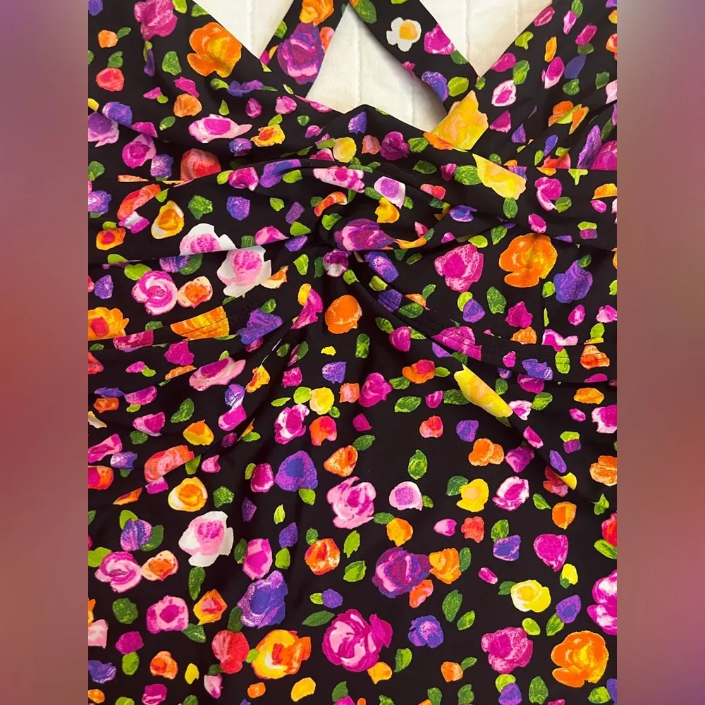 Anne Cole Swimwear floral Multicolor Tankini Beach Resort Floral Black Size 16W - Image 3