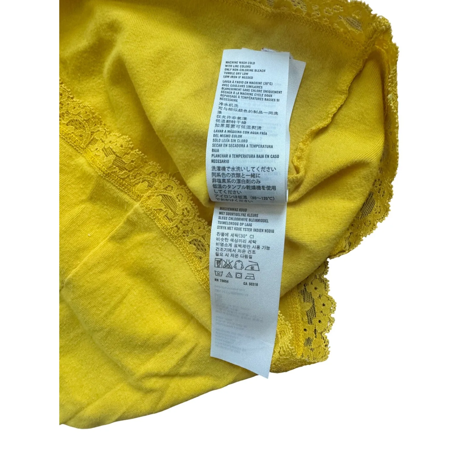 Y2K Hollister Yellow Lace Trim Tank Top Women's Size S - Image 5