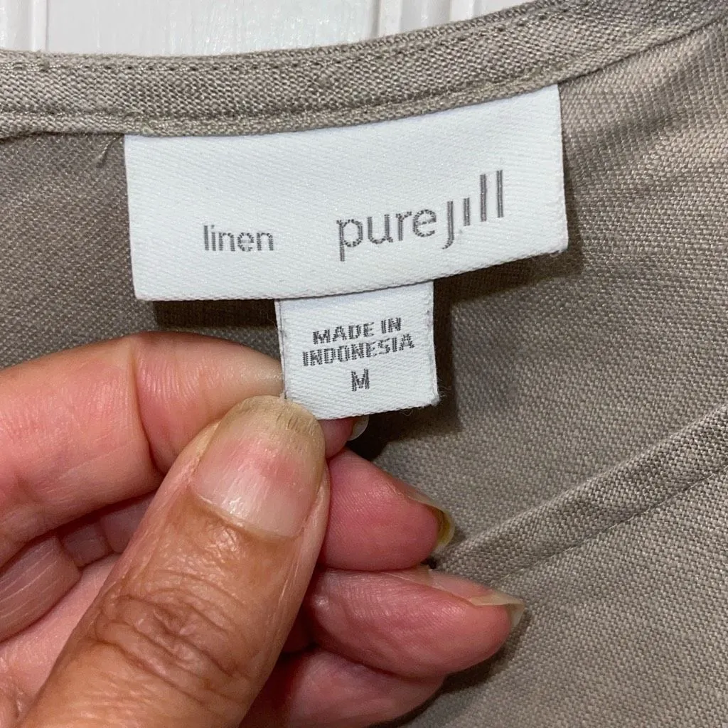 J. Jill Pure Jill Womens Linen Sleeveless V - Image 6