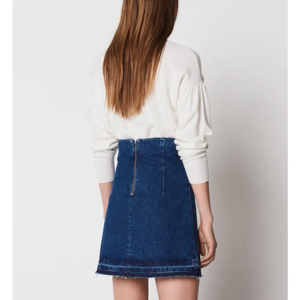 Sandro Denim skirt with metallic details - Image 3