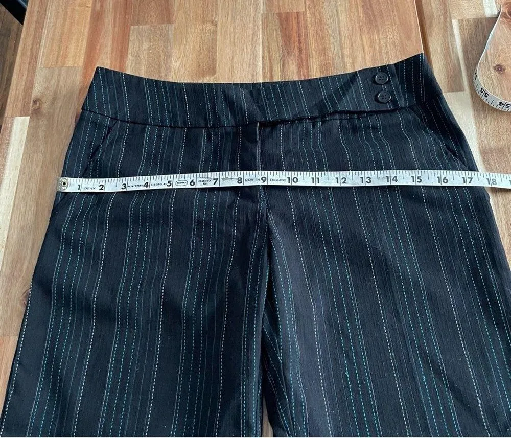 Y2K Striped Dress Pants Black & Blue Size undefined - Image 6