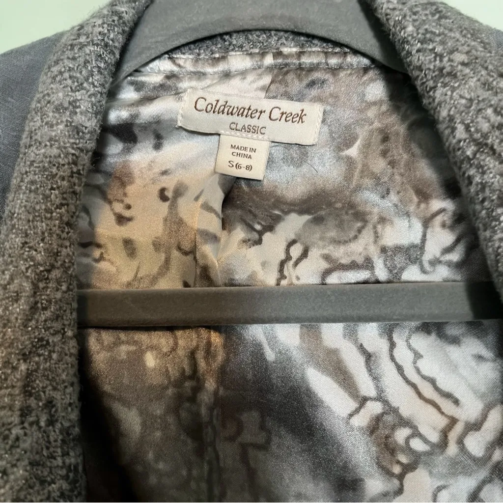 Coldwater Creek  Bouclé Ruffle Hem Jacket – Size S (6-8) - Image 2