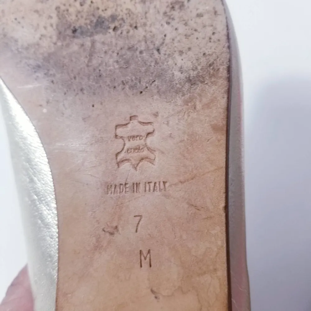 BALLY Gold Slip On Loafer Size 7 - Image 5