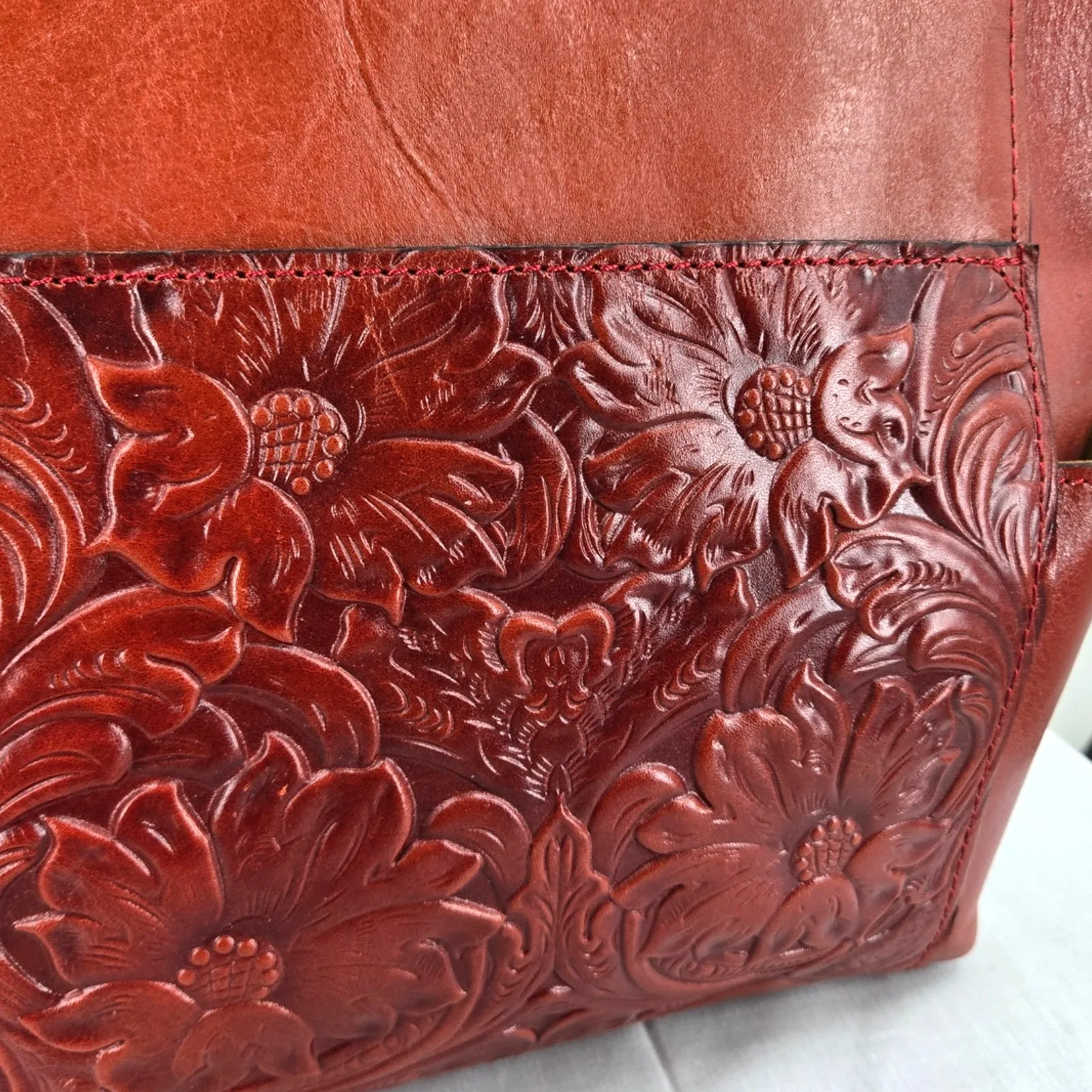 Patricia Nash Aveley Leather Tooled Crossbody Tote - Image 8
