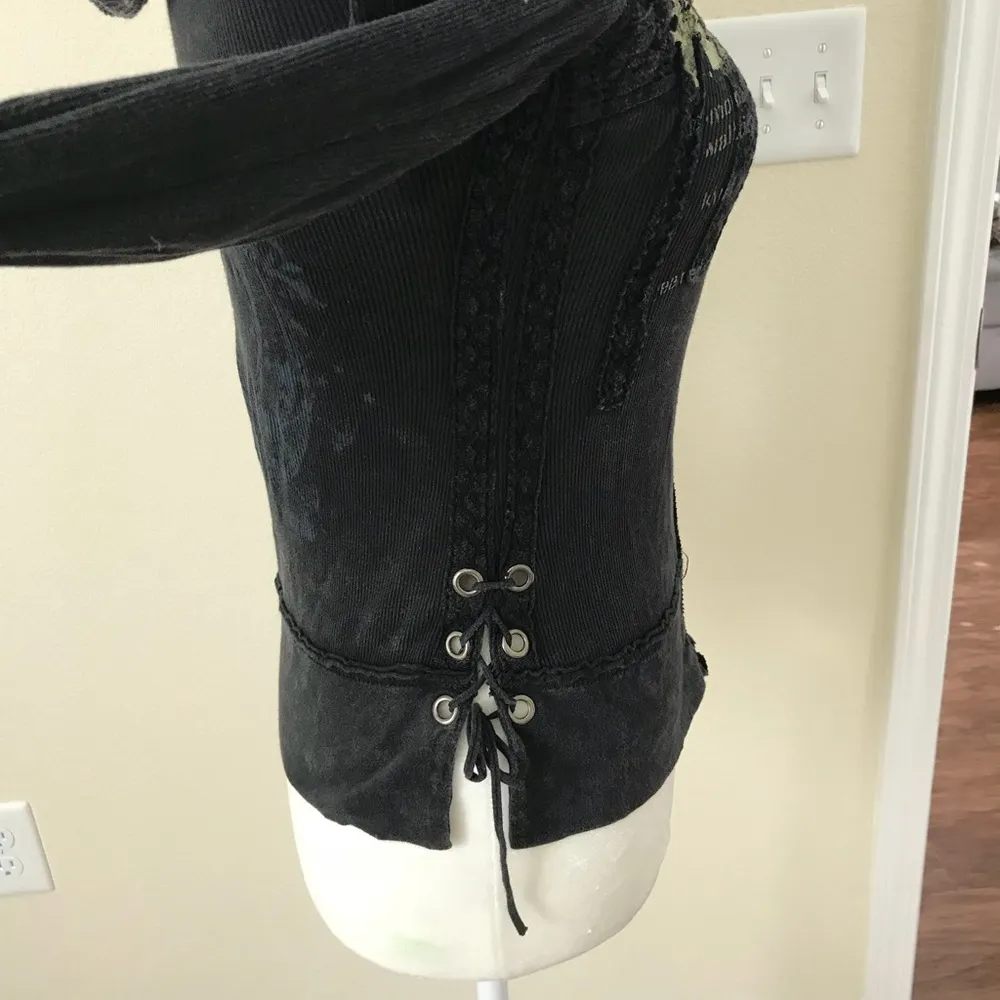 Hard rock black tie up side sweatshirt - Image 4