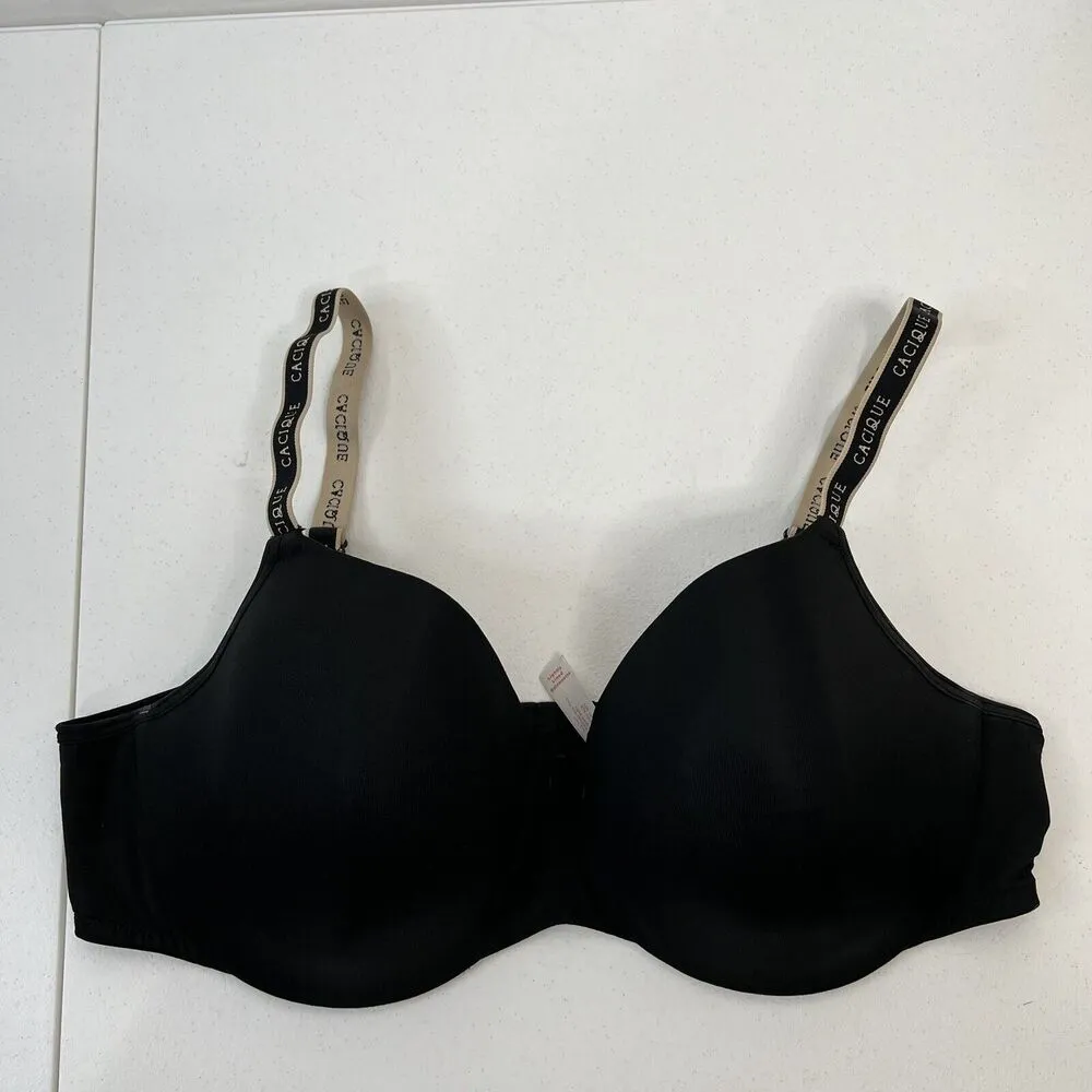 Cacique Size 42D Bra Lightly Lined Balconette Black Underwire Full Cover Women’s - Image 2