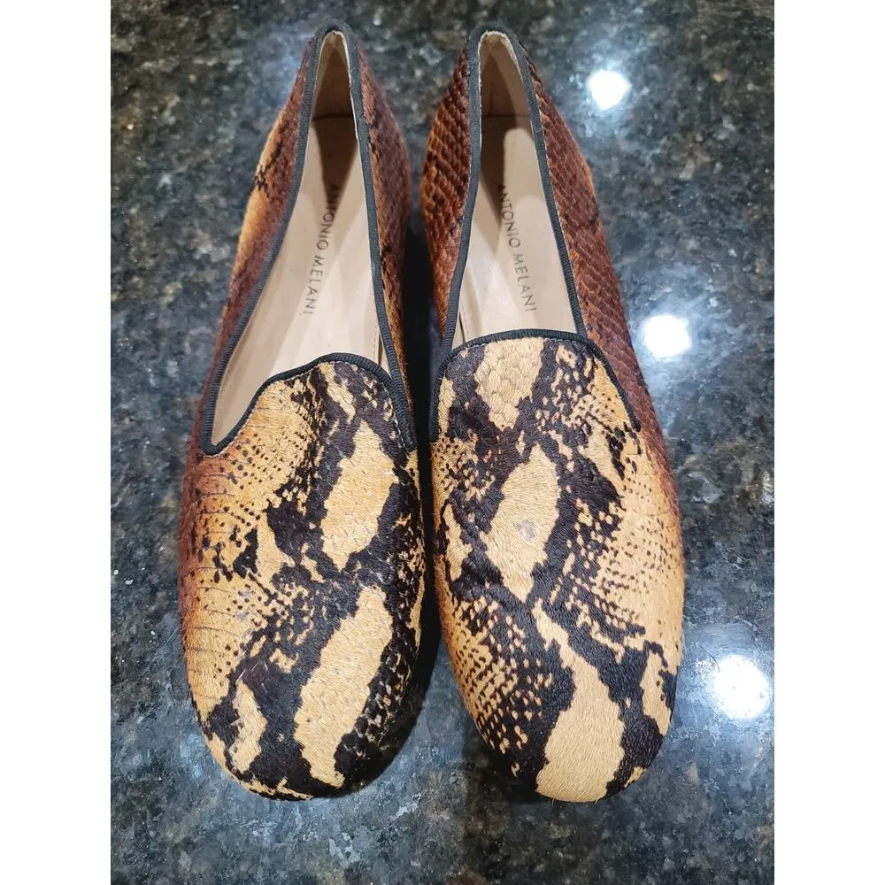 Antonio Melani Loafer Shoes Womens Sz 8.5M Multi Leopard Print Round Toe Slip On - Image 2