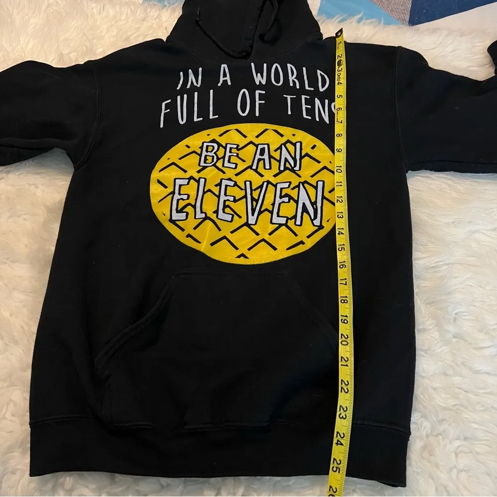 Stranger Things Eleven Eggo Waffle Hoodie Sweatshirt Adult Small Black - Image 3