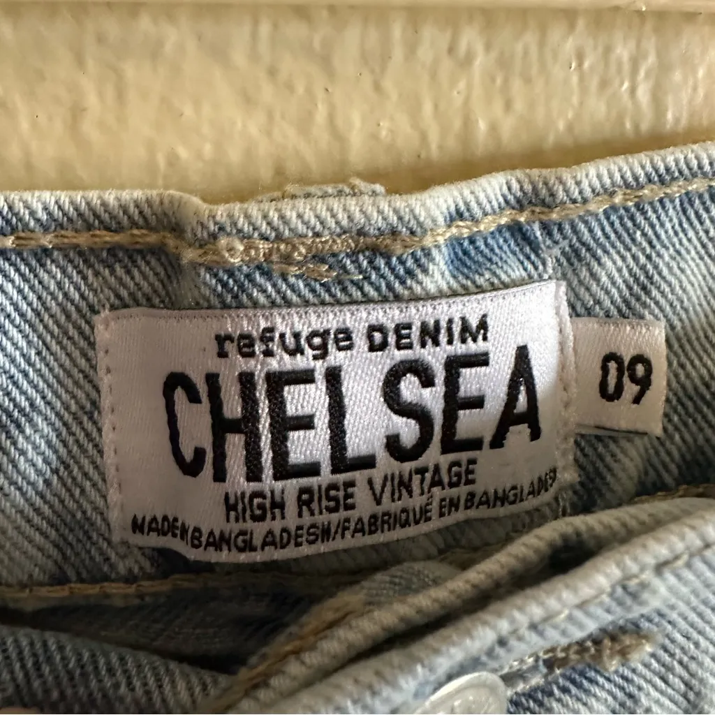 Refuge Light Blue Distressed Jean Shorts - Image 3