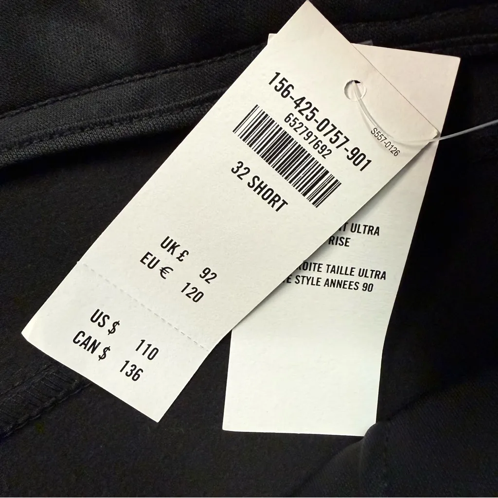 Abercrombie & Fitch The 90s Straight Ultra High Rise Leather Crossover 32/14 S - Image 11