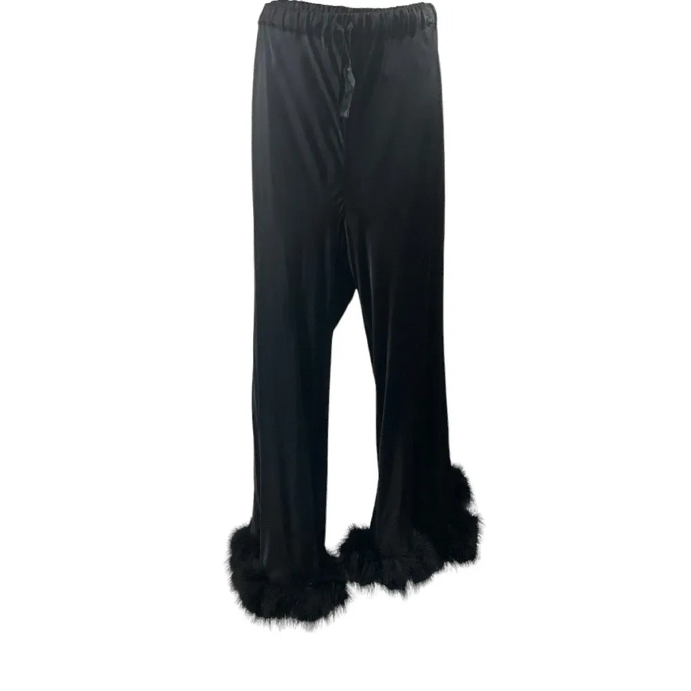 Sleeper Boudoir Feather Trim Flare Trousers NWT - Image 6