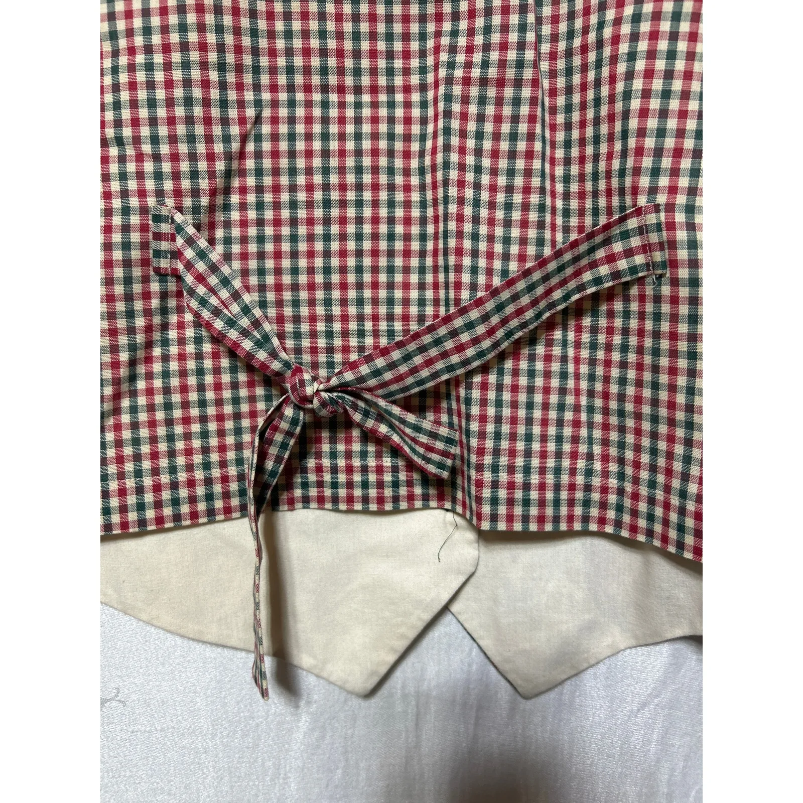 Handmade Vintage  Vest Patchwork Plaid Snowman Christmas Trees Wreath - Image 5