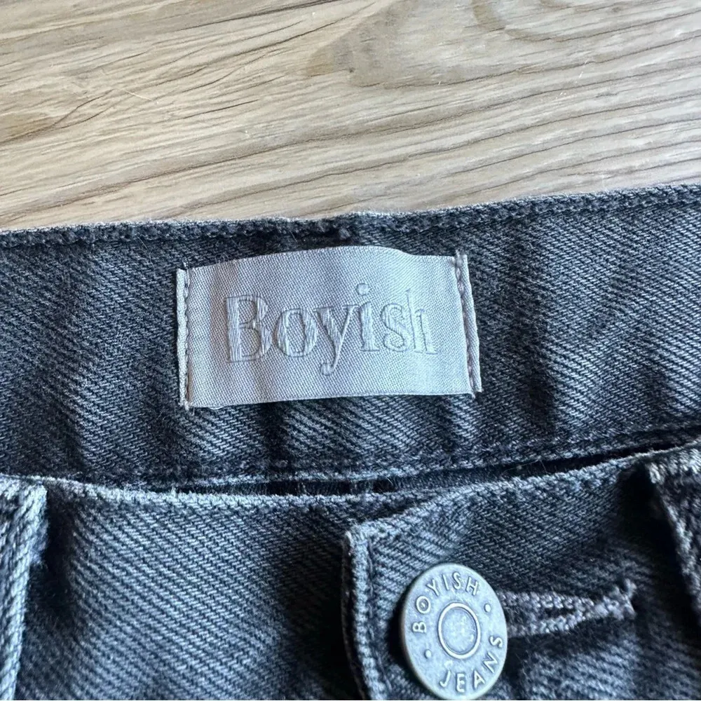 Boyish Billy High Rise Straight Leg Touch Evil Black Distressed Denim Jeans 24 - Image 4