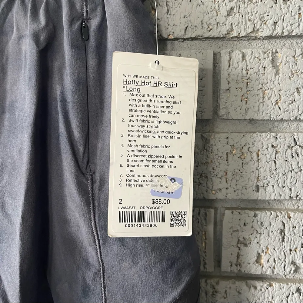 Lululemon Hotty Hot High-Rise Skirt *Long Diamond Dye Grey Size 2 Golf Tennis - Image 7