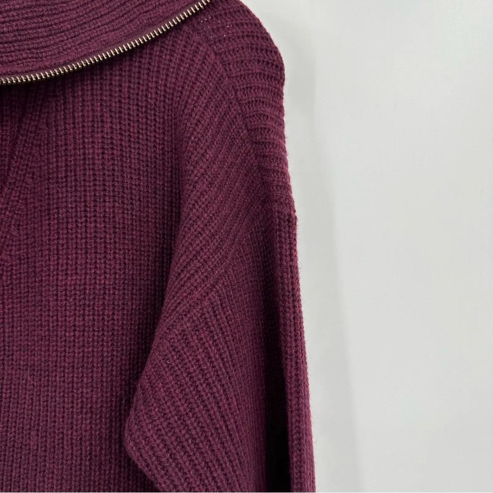 Madewell | Ribbed Half-Zip Wool Sweater Dress Size Extra Small - Image 4