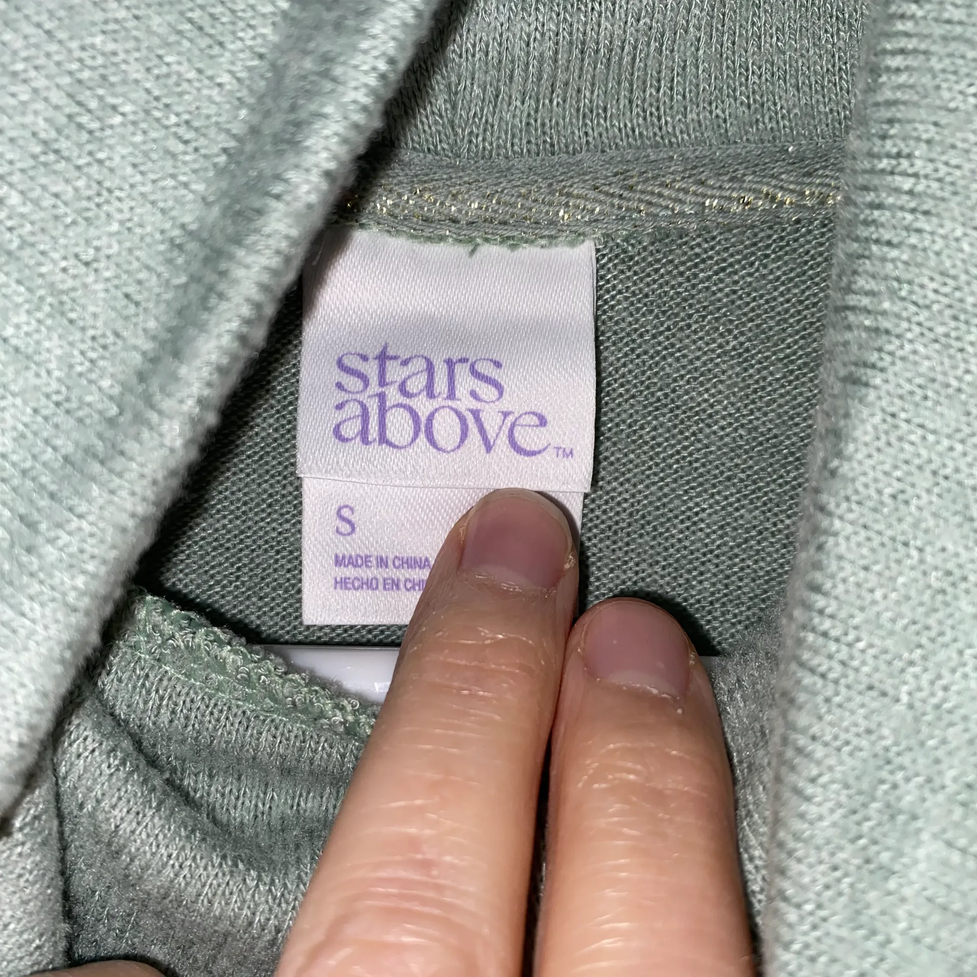 Stars Above Longsleeve turtleneck sleepwear top or could be worn as reg top sz S - Image 6