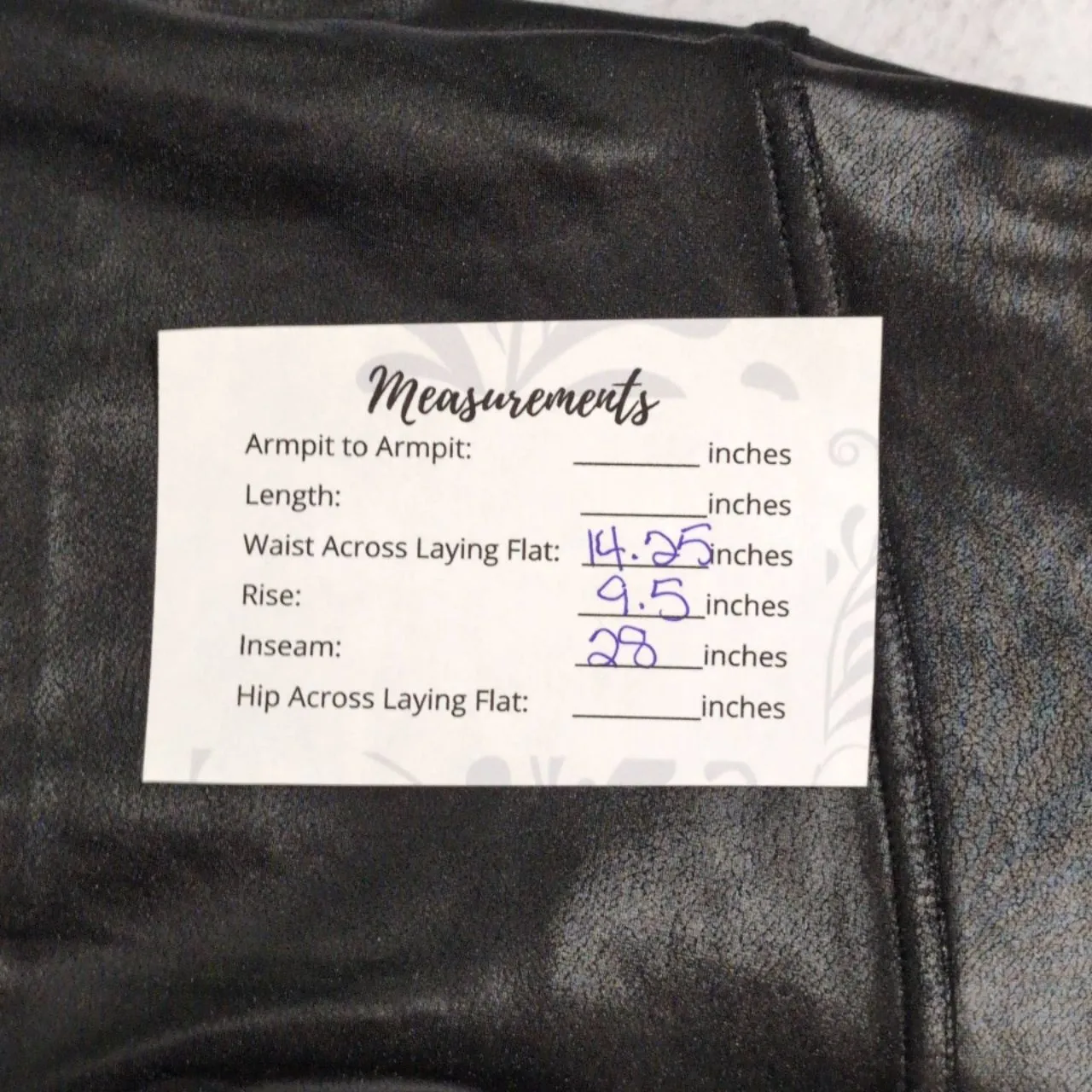 SPANX Black High-Waisted Shiny Faux Leather Sleek Leggings XL - Image 9