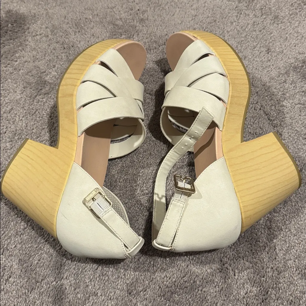 Dr. Scholl's Off White Blissful Heeled Sandals SIZE 10 - Image 7