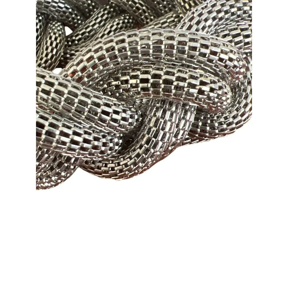 Vintage Twos Company Silver Tone Mesh Braided Bracelet Slip On 7" NWT - Image 2