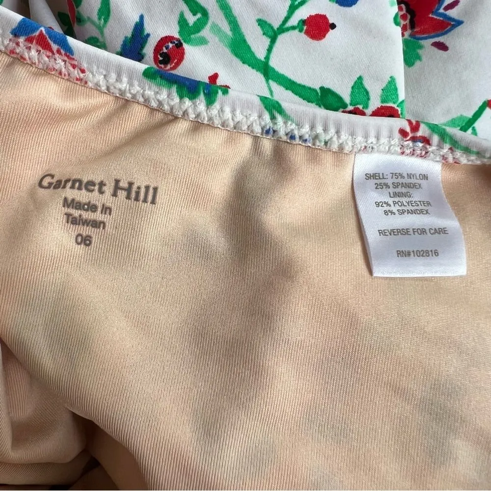 Garnet Hill Signature Lattice One-Piece Swimsuit – Floral – NWT – Size 6 - Image 9