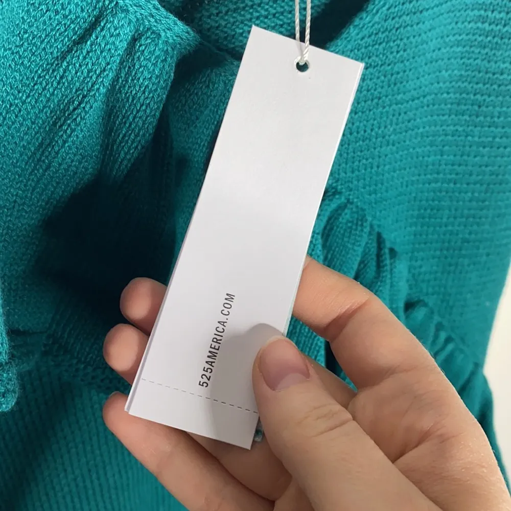 525 America deep teal ruffle front sweater tank size L - Image 6