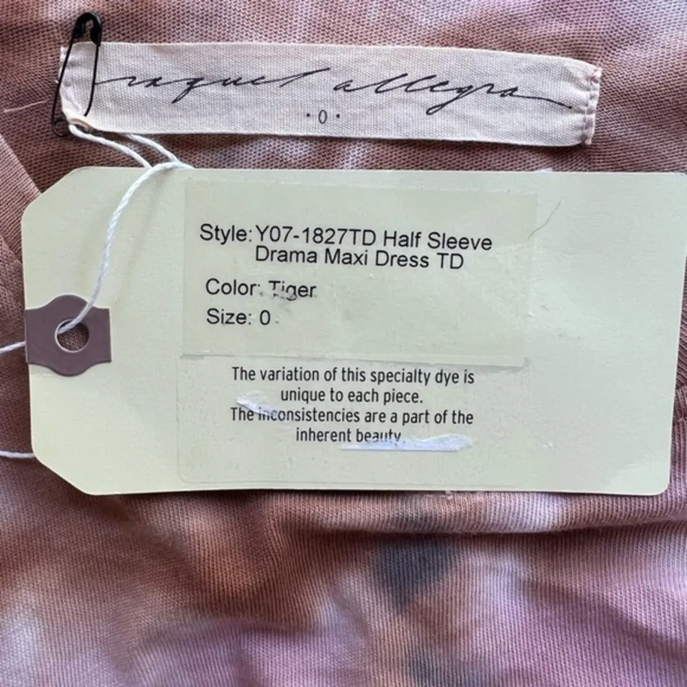 Raquel Allegra Half Sleeve Drama Maxi Dress in Tiger Tie Dye Size 0 - Image 7