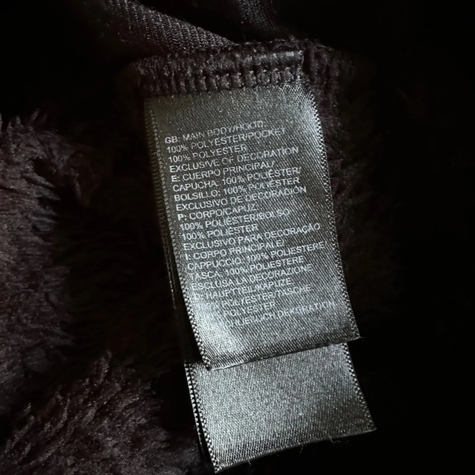 The North Face Fleece Hoodie Black Full Zip Pockets Jacket Teddy Cozy Outdoor - Image 7