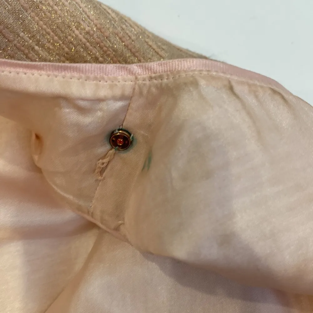 Kate Spade Della All That Glitters Dress Blush/Gold Midi Sheath Metallic Sz 2 - Image 13