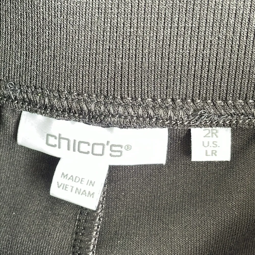 Chicos Zenergy Black Striped Beaded Pull On Pants - Image 5