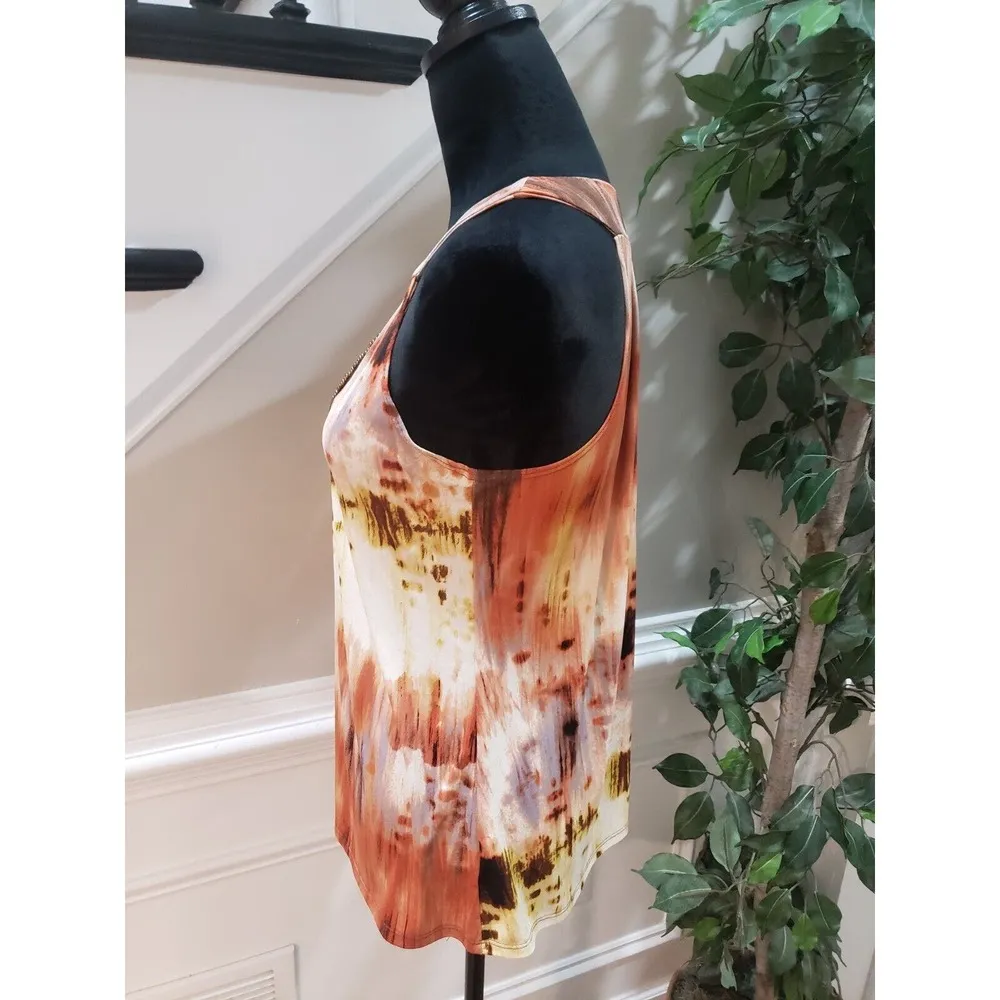 B. Wear Women's Multicolor Beaded Round Neck Sleeveless Casual Top Blouse Size M Size M - Image 5