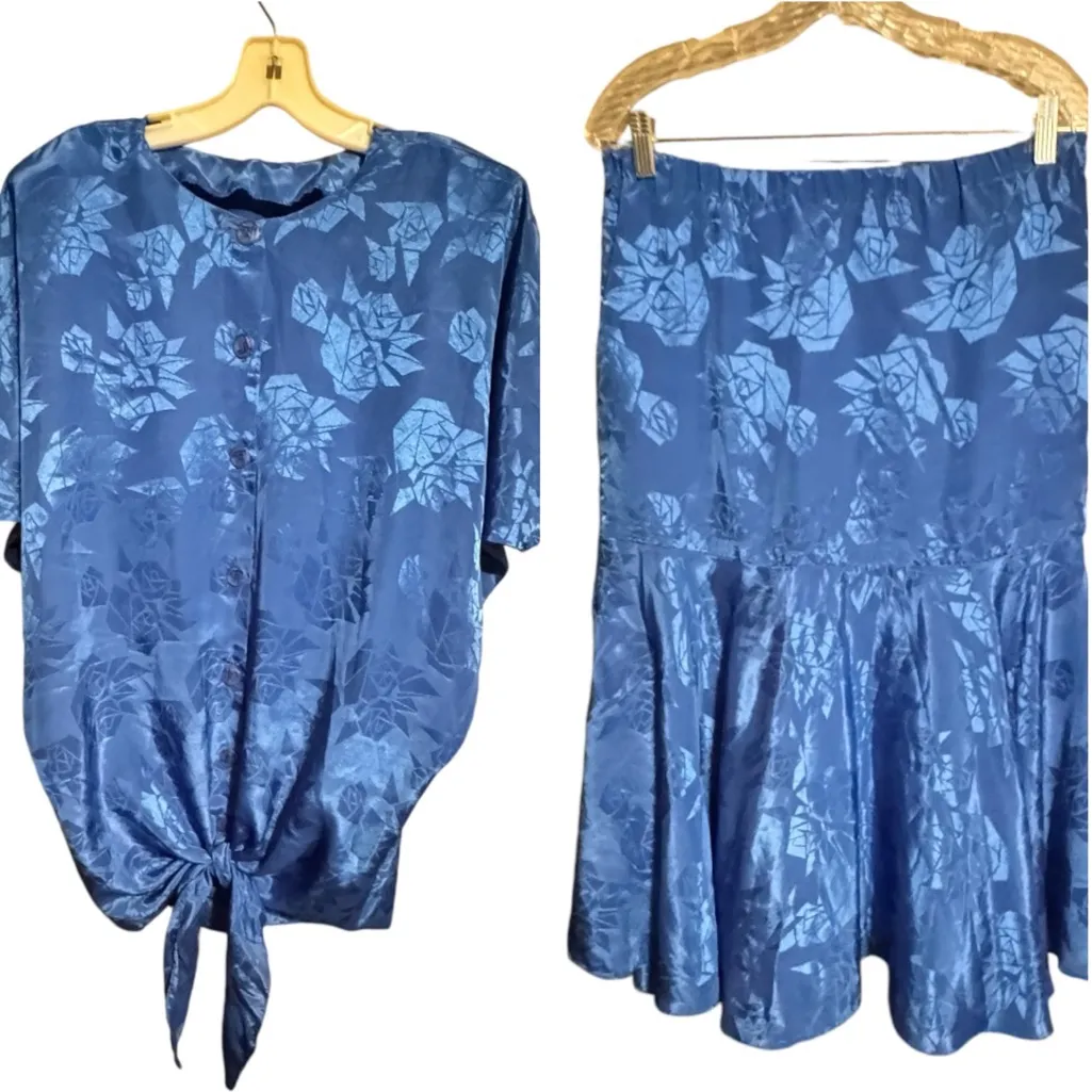 Vintage Blue Skirt Set‎ - Image 2