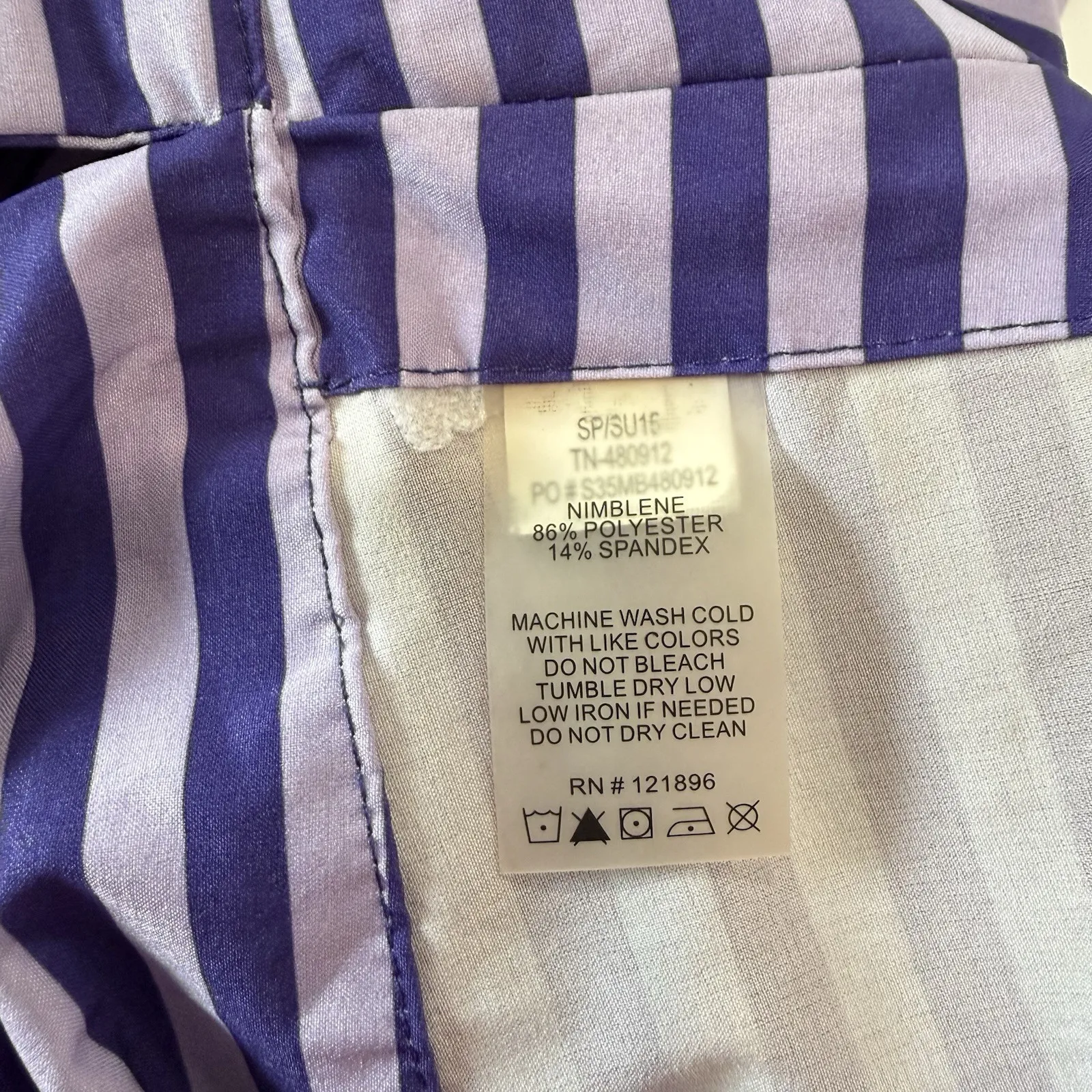 Title Nine 3/4 Sleeve Purple Striped 1/2 Zip Hooded Athleisure Dress Pockets XL - Image 15