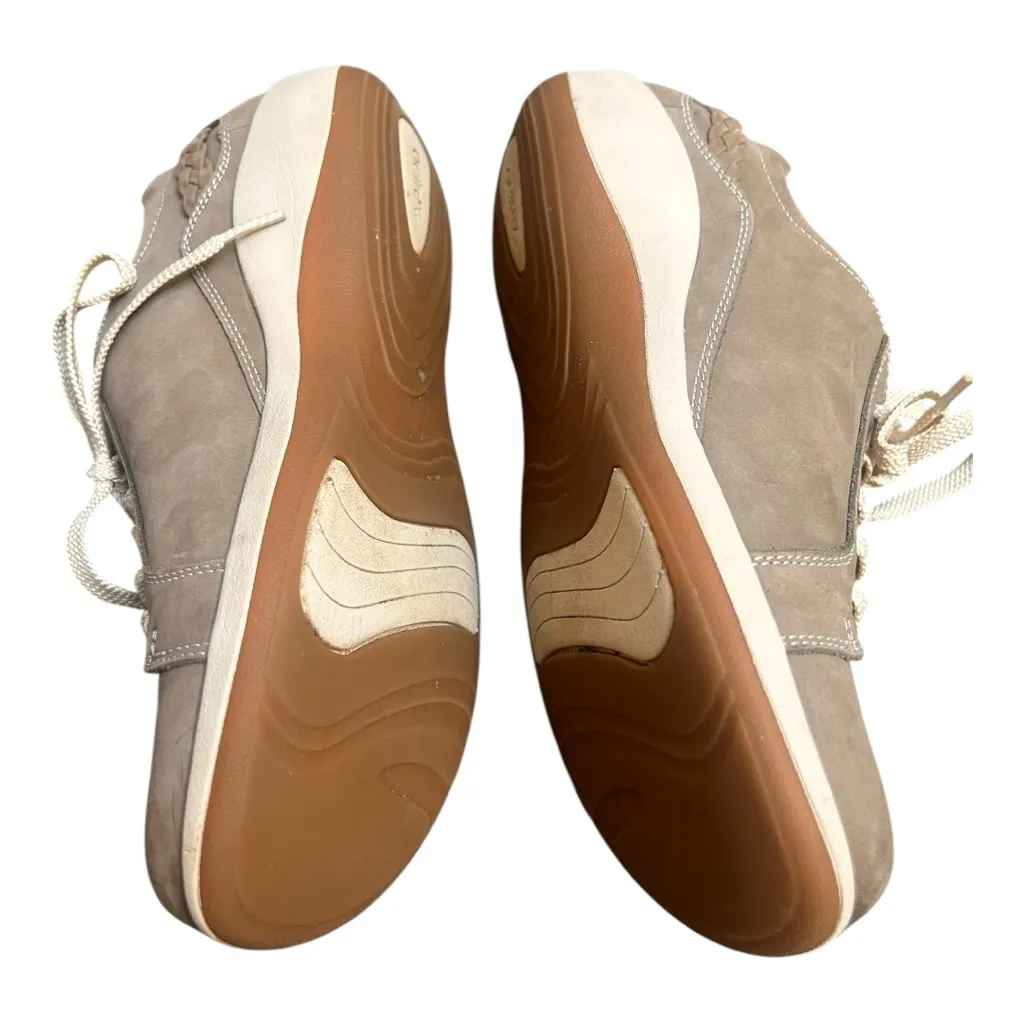 Aetrex Women's Dana Lace-Up Oxford sneakers in warm grey leather Size 9-9.5 - Image 4