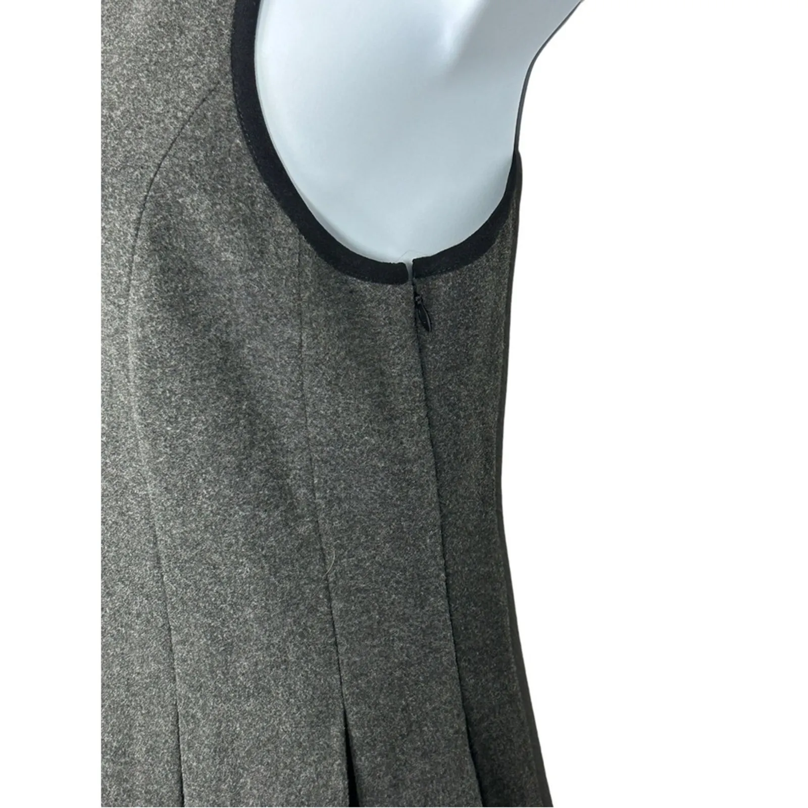 Shades of Grey Anthropologie Pleated Fit & Flare Dress Gray Black Trim 8 NWT - Image 8