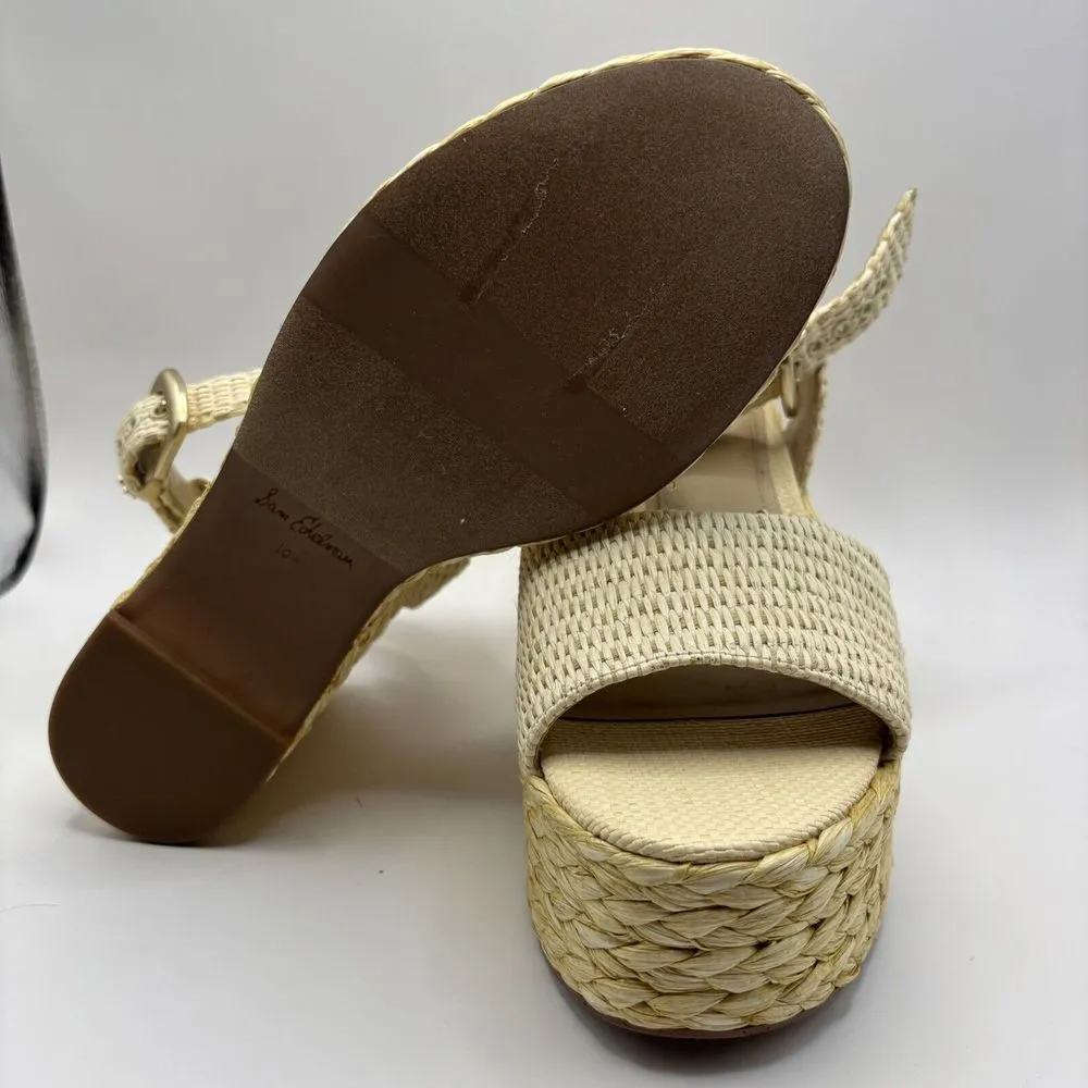 Sam Edelman‎ Women's April Ankle-Strap Raffia-Wedge Sandals Sz 10.5M - Image 7
