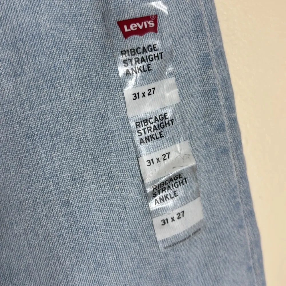 Levi's Blue ribcage straight ankle Jeans with Vintage-Inspired Style size 31x27 - Image 5