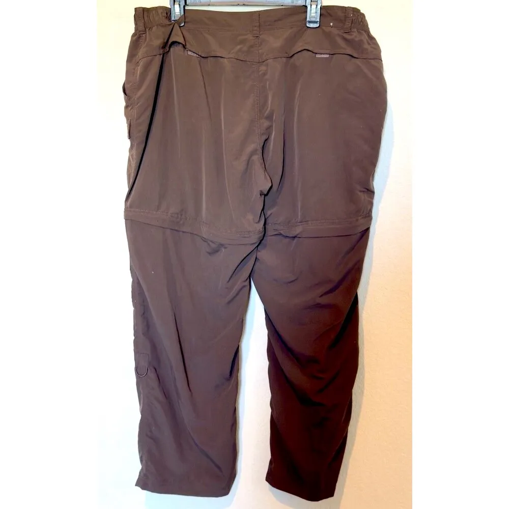 World Wide Sportsman Womens XL Zip Off Roll Up Hiking Pants Brown - Image 2