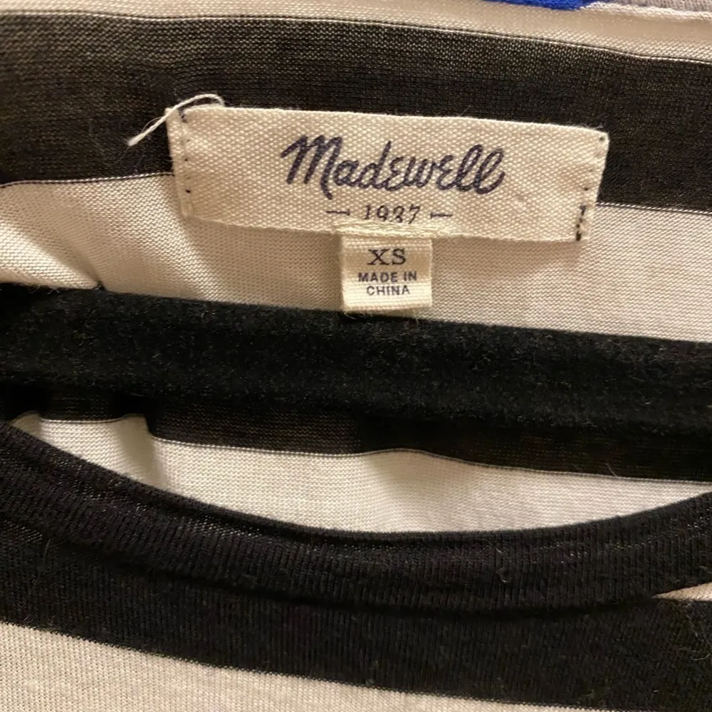Madewell Black & White Striped Short Sleeve T-Shirt Size XS - Image 3