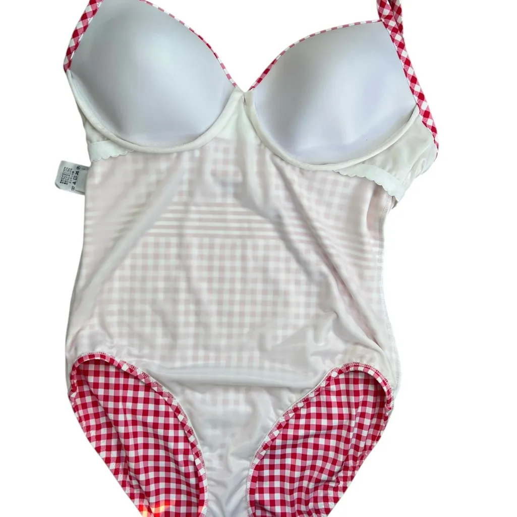 Land’s End Draper James Pink Gingham One Piece Swimsuit Size 12 - Image 7
