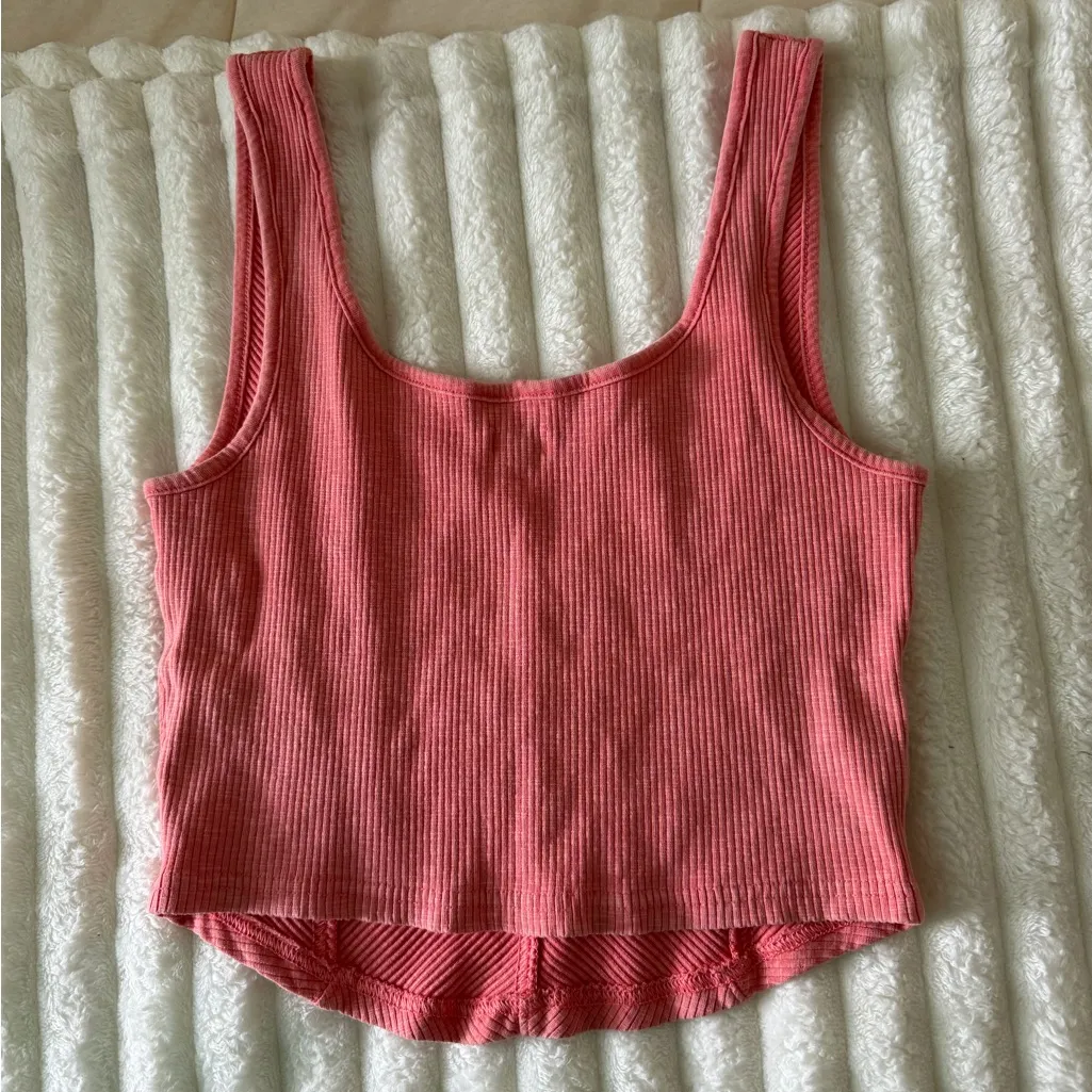 Aerie Pink Ribbed Crop Top - Image 3