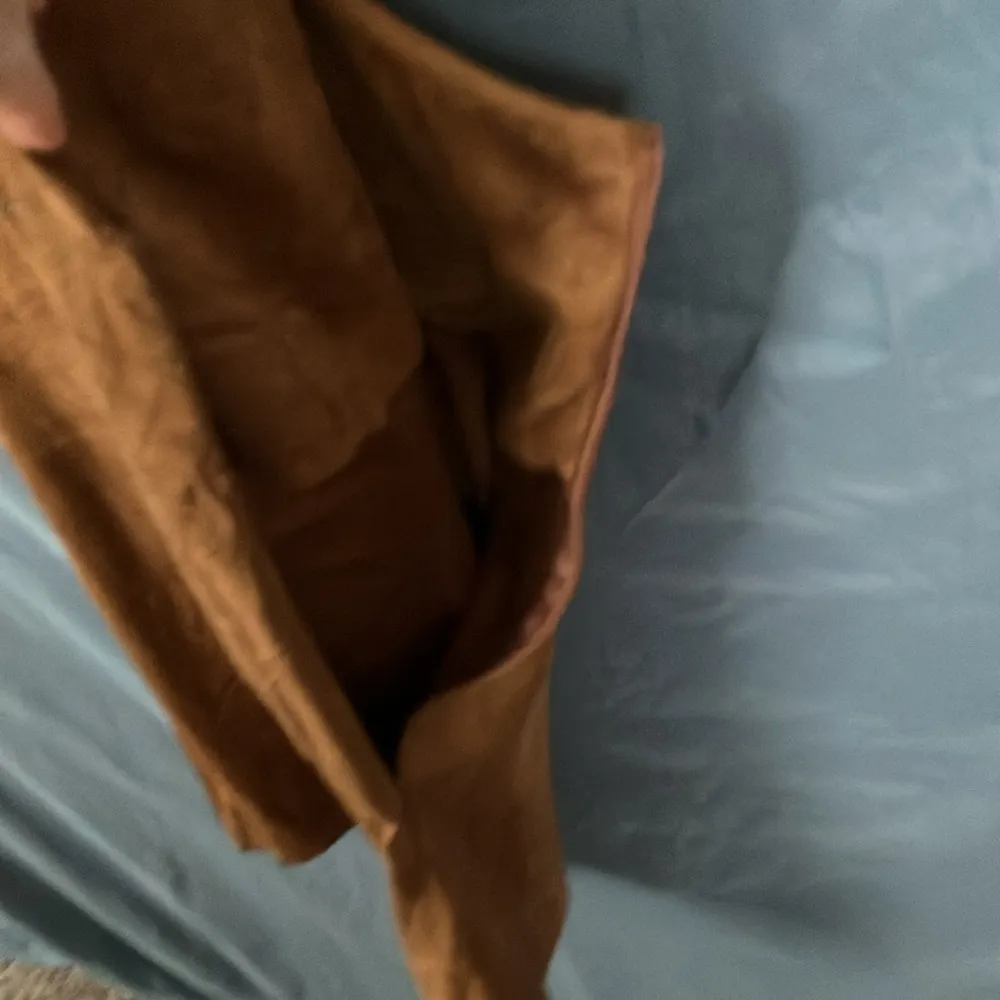 Blu Pepper: Chocolate Suede Like Embroidered Floral Dress- Side zip- M - Image 10