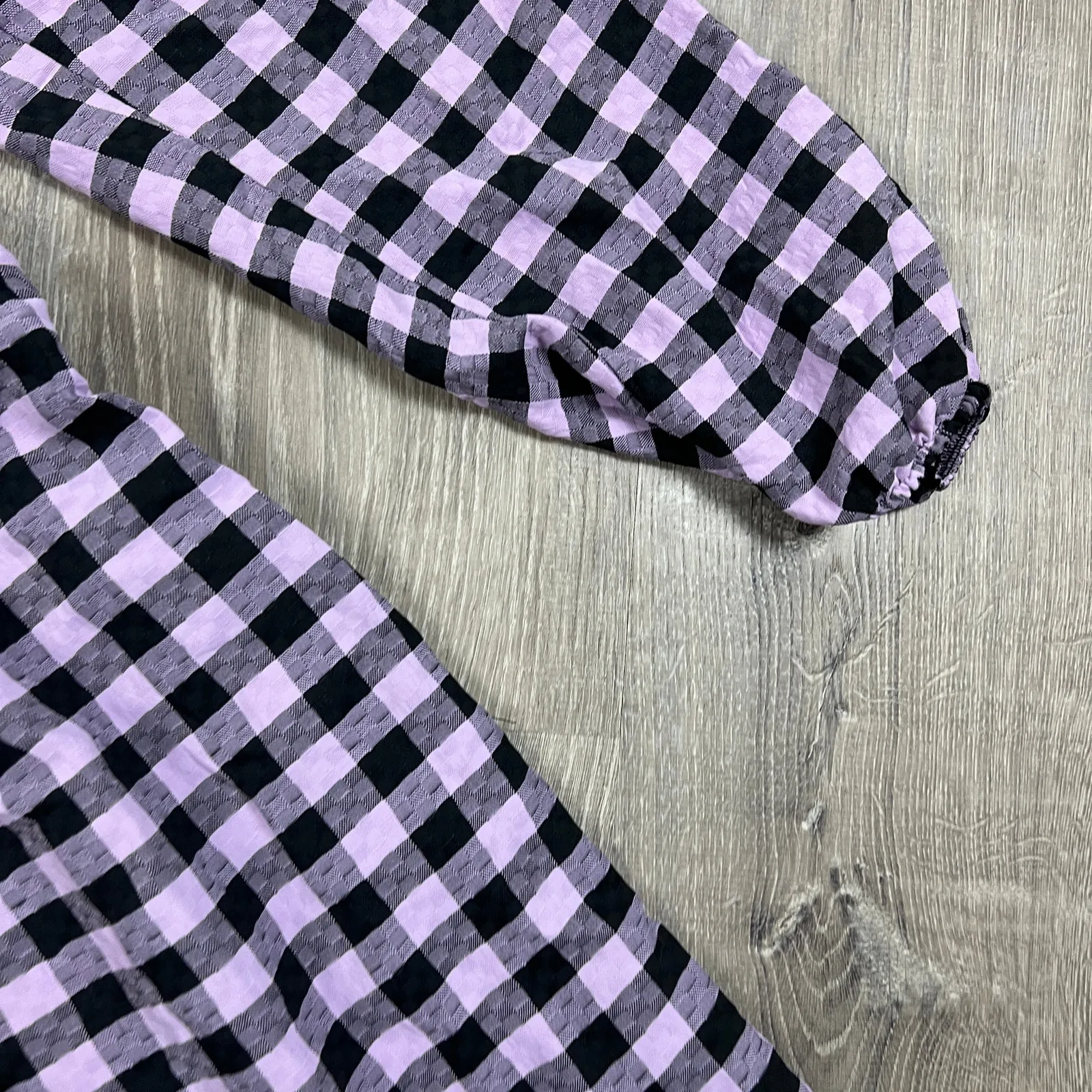 Wild Fable Women's Purple Gingham Check Long Sleeve Muse Dress - Size XS - NWT - Image 6