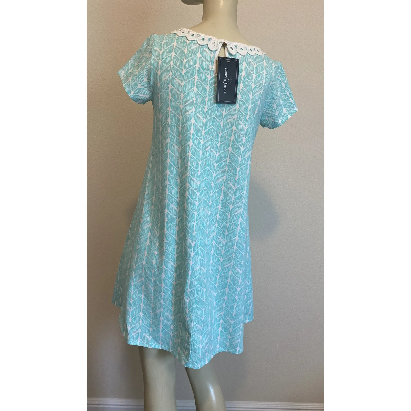 #14 NWT! Women's Sz: Small, Lauren James Aqua Caroline Dress - Image 2