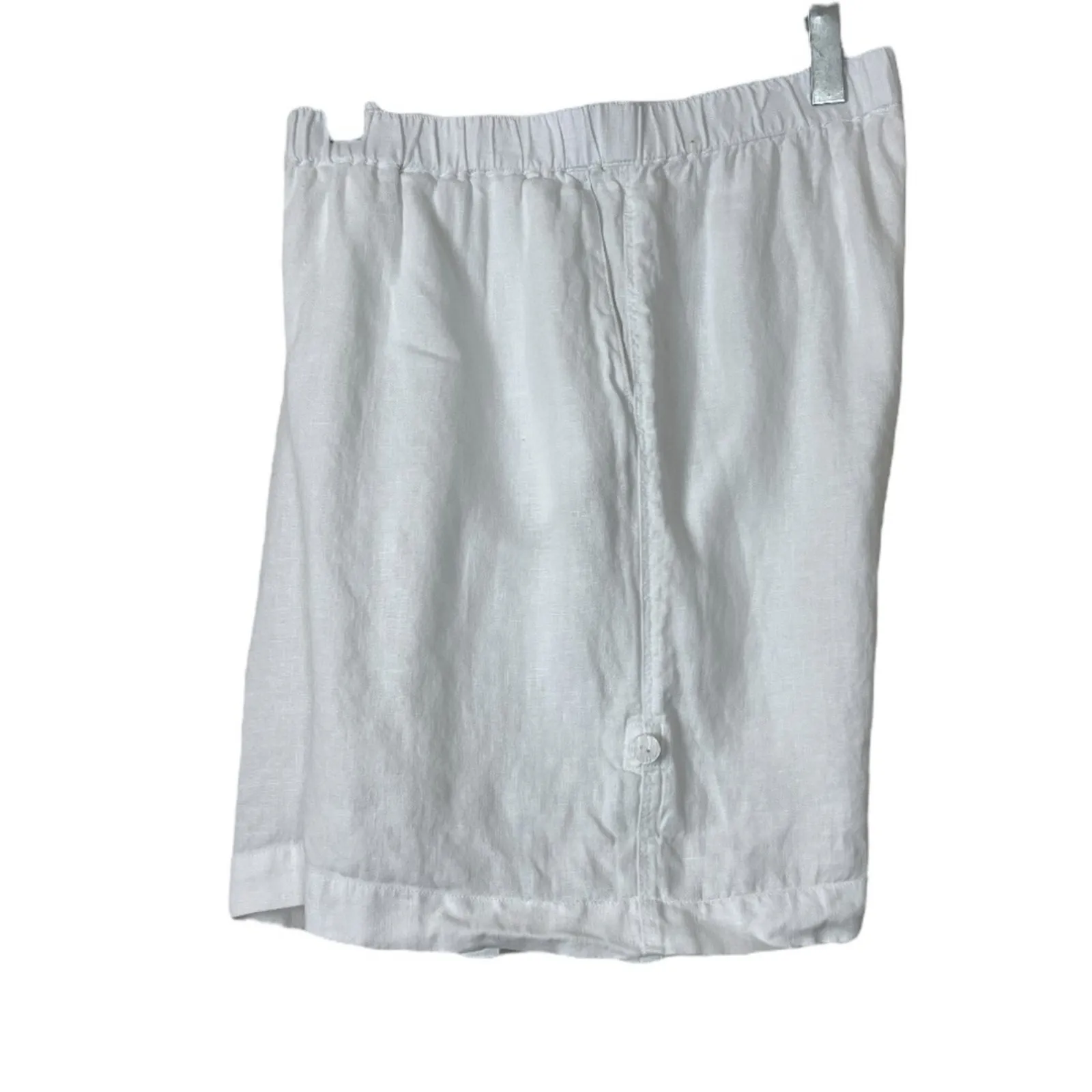 J.Jill Shorts 100% Pure Linen White Pull On Pockets Cuffed Women’s Size Large - Image 2