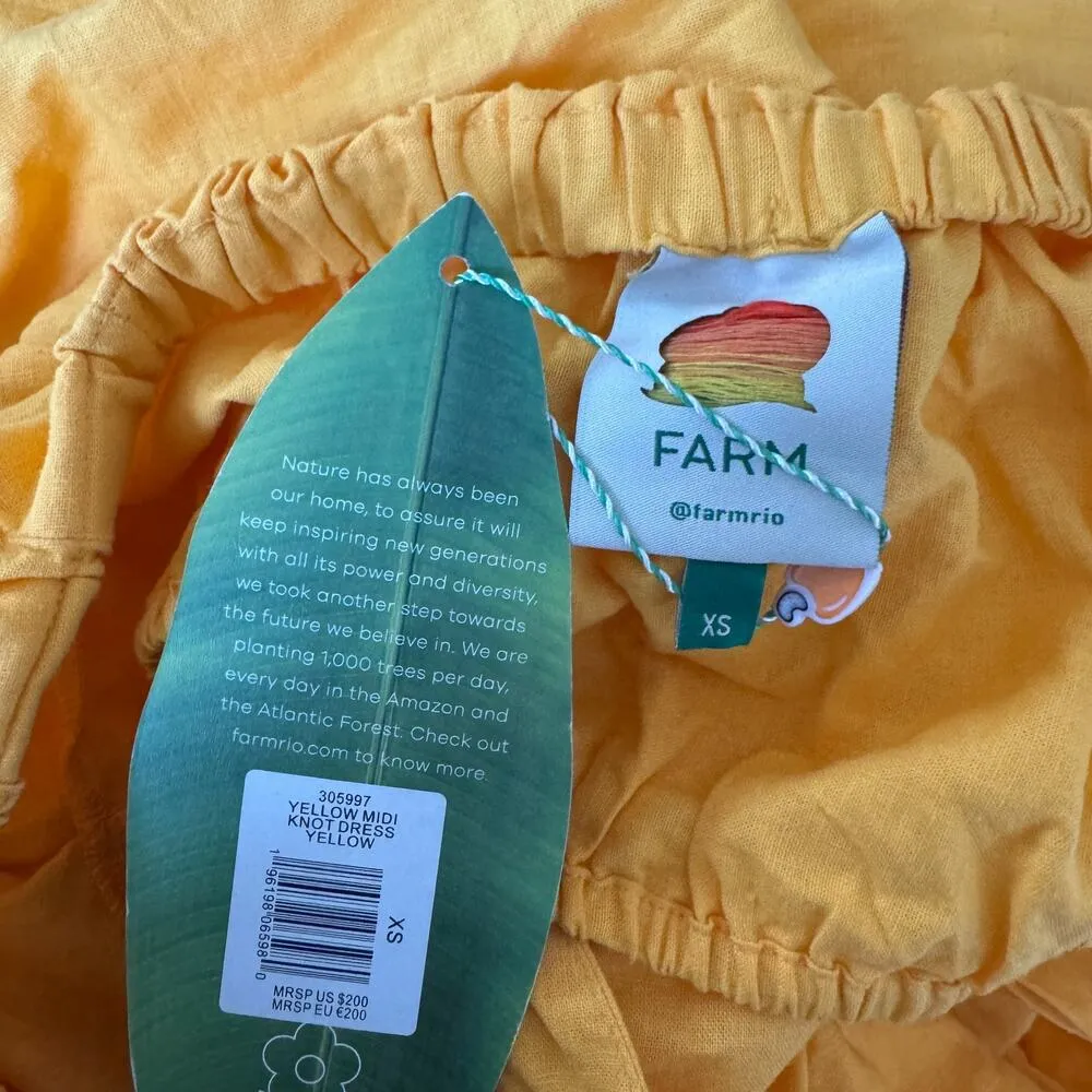 NEW Farm Rio Yellow Midi Knot Dress - Image 6