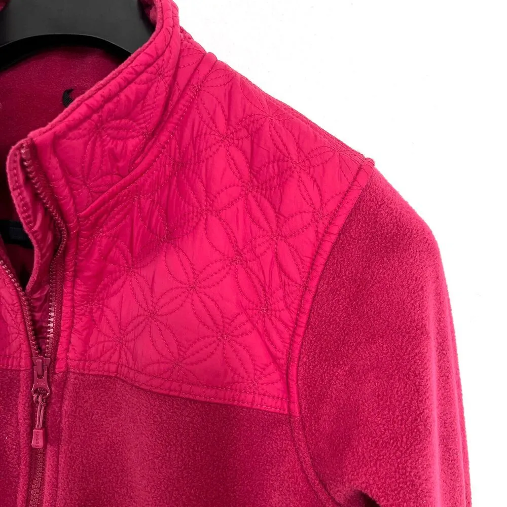 Berne Fleece Floral Quilted Full Zip Jacket Womens Large Pink Soft Cozy Outdoors - Image 4