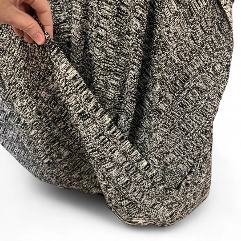 Eileen Fisher Gray Silk Linen Knit Cross Body Surplice Wrap Sweater Size XL - Image 5