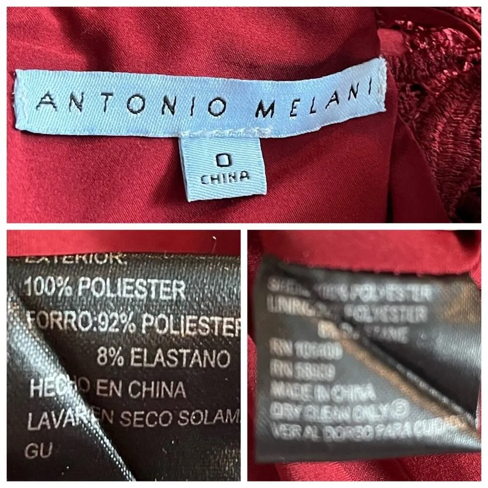 Antonio Melani Women's Midi Lace Cocktail Formal Short Sleeve Mermaid Hem Size 0 - Image 11